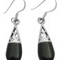 Onyx Inlaid Sterling Silver 925 Stylish Onyx Teardrop Earrings