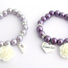 Personalized Pearl Flower Girl Bracelet, Personalized Childrens Kids Bracelet