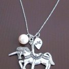 Unicorn Hand Stamped Name Personalize Birthstone Necklace Unicorn Lover Necklace