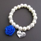 qFlower Bracelet, Flower Girl Bracelet, Pearl Kids Bracelet, Flower Girl Jewelry