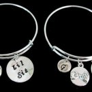 Bangle Bracelets For Sisters,Big little sister bracelet sister's bangle jewelry