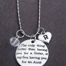 Personalized Aunt Necklace,Aunt Jewelry, Keepsake Momento for Aunt,Gift for Aunt