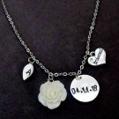 Wedding Date Necklace Jewelry ,Bridesmaid Gift, Personalized Bridesmaid Necklace
