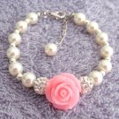 uFlower Girl Pearl Childrens Bracelet, Pearl Kids Bracelet, Girls Gift