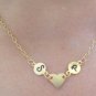 Heart Initial Monogram Necklace Personalized Heart Necklace I Luv U Necklace