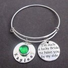 I m Such a Lucky Bride to have you by my side,Bridesmaid,Wedding Bangle Bracelet