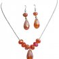 Fall Jewelry Beautiful Orange Crystals Fall Color Crystals Jewelry Set, Orange N