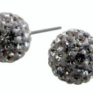 Clear Crystals Glitter Ball Stud Post Earrings Wedding Flower Girl Earrings