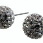 Clear Crystals Glitter Ball Stud Post Earrings Wedding Flower Girl Earrings