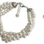 Ivory Glass Pearl Twisted Pearl Bracelet ivory Bridal Bridesmaid Wedding jewelry