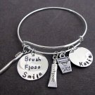 Dental Hygienist Bangle Bracelet, Dentist Graduation Gift,Hygienist Gift Jewelry