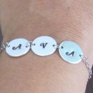 Three Initials bracelet,Initial Bracelet Personalized womens Bracelet, Initial B