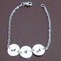 Three Initials bracelet,Initial Bracelet Personalized womens Bracelet, Initial B