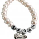 Personalized Flower Girl Bracelet Gift In Blush Pink Bracelet - Any name gift