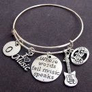 Where Words Fail Music Speaks,Musician gift,Music Bangle Bracelet,I love Music