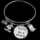 You Will Be a Star Graduation Bangle Bracelet, Personalized Success Jewelry