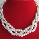 Pearl Necklace,Wedding Ivory Pearl Necklace Bridesmaid Necklace,Braided Necklace