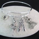 Ballerina Bracelet, Ballet Dance Charm Bracelet Ballet Silver Bracelet Jewelry