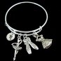 Ballerina Bracelet, Ballet Dance Charm Bracelet Ballet Silver Bracelet Jewelry