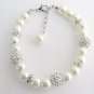 Wedding Pearl Bracelet, Ivory Pearl Rhinestone Bracelet, Bridesmaid Wedding Gift