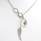 Infinity Angel Wing Necklace,Faith  Pesonalized Necklace Wing Monogram Neckalce