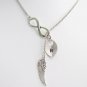 Infinity Angel Wing Necklace,Faith Pesonalized Necklace Wing Monogram Neckalce