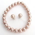 Sophisticated Wedding Stretchable Bracelet With Matching Stud Earrings