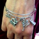 Cheerleader Bangle Bracelet 2016 Cheer Megaphone bracelet,Love to cheer bracelet