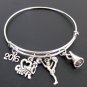 Cheerleader Bangle Bracelet 2016 Cheer Megaphone bracelet,Love to cheer bracelet