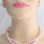 Pink Pearl Necklace Stud Earrings Bridesmaid Pink Pearl Twisted Necklace Set