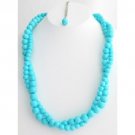 Turquoise Pearls Twisted Statement Necklace Wedding Bridesmaid Bridal Necklace