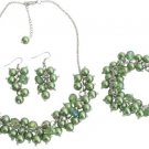 Wedding Pearl Necklace Beaded Chunky Jewelry Kelly Green Pearls Glamorous Gift