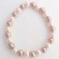 ,Glass Pearl Stretchable Bracelet Pastel Color Lite Pink Champagne Pearls
