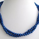 Necklace Dark Blue Pearl  Navy Blue Bridesmaid Jewelry,Christmas Jewelry