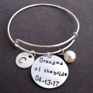 Grandma of the Bride bracelet,Wedding Date Bracelet,Grandma,Nana of the Bride