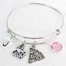 Pizza Expandable Bangle Bracelet, I Love to Cook Personalized Pizza Bracelet