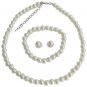 Elegant Pearl Single Strand Necklace Stud Earrings