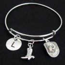 Cowboy Expandable Bangle Bracelet,Cowboy Charm Bracelet, Cowboy Cowgirl Bracelet