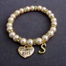 Gold Flower Girl Bracelet,Personalized Flower Girl gift,Junior Bridesmaid Gift,