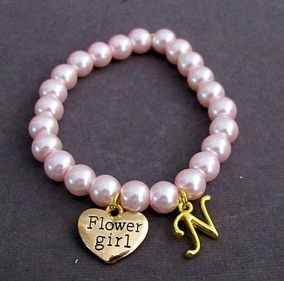Personalized Gold Flower Girl Bracelet,Flower Girl Gift,Girls Wedding