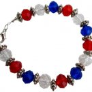 Love USA 4th Of July Celebrate Patriotic Day Red White Blue Bracelet
