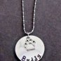 Personalized Dog Paw Necklace, Dog Lover Jewelry, Hand Stamped Pet Name Necklace