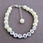 Pearl Child Name Bracelet,Bridesmaid Bracelet,Personalized Wedding Bracelet Gift