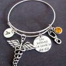 Medical Caduceus Bracelet,Stethoscope Bangle Bracelet,She believed She Could