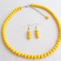 Yellow pearl necklace set Wedding,bridesmaid necklace Yellow bead jewelry set