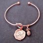 Rose gold Pineapple bangle,Rose gold initial stacking bracelrt,rose gold jewelry