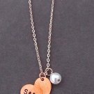 Rose Gold Name Necklace,Mother Name Necklace,Child's Name Necklace,Heart Charm