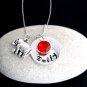 Personalized Elephant lover Necklace Hand Stamped Name Birthstone Girl Necklace