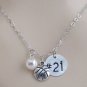 Basketball Necklace Team Gifts Basketball Initial Monogram Necklace Gift for Her