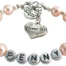 Personalized Flower Girl Name Bracelet Girl Toddler Gift Baptism Baby Gift